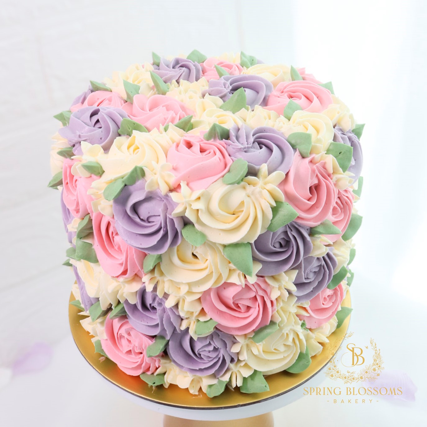 Blooming Rose Rosette Cake - Spring Blossoms Bakery