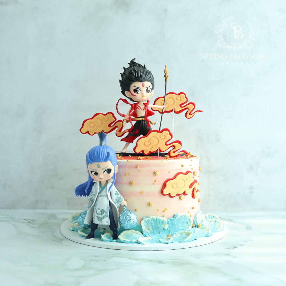 Sky Warriors Ne Zha Cake - Spring Blossoms Bakery